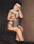 Beardsley Limner Little Boy in a Windsor Chair USA oil painting artist